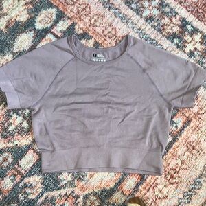 purple cropped workout top